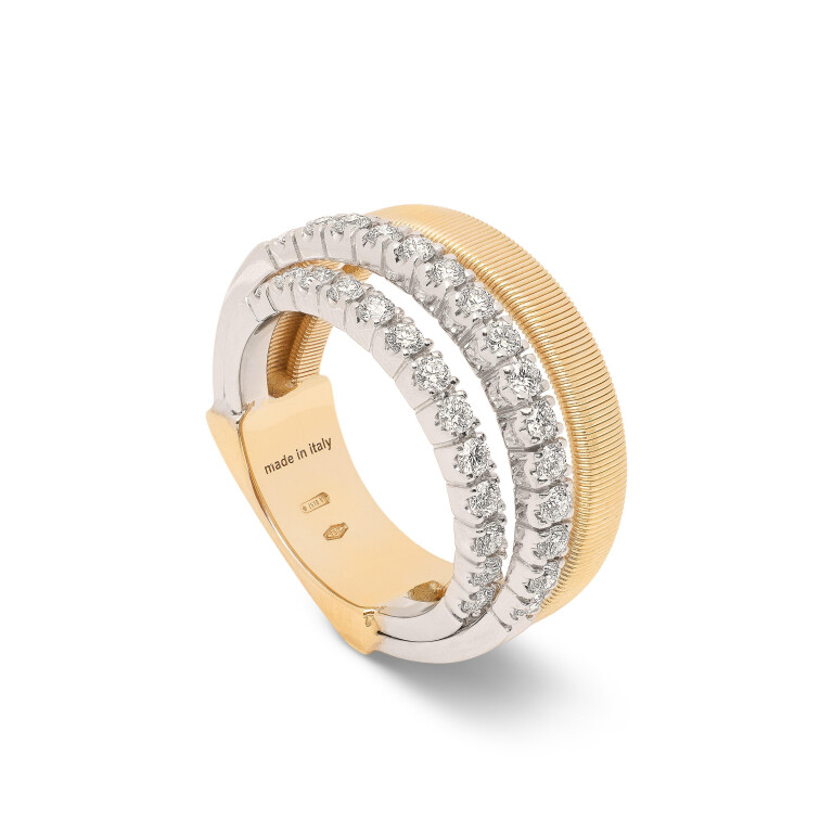 Marco Bicego Masai ring geel/wit goud met diamant - AG363-B1 - #10 Marco Bicego Masai ring geel/wit goud met diamant - AG363-B1 - #10