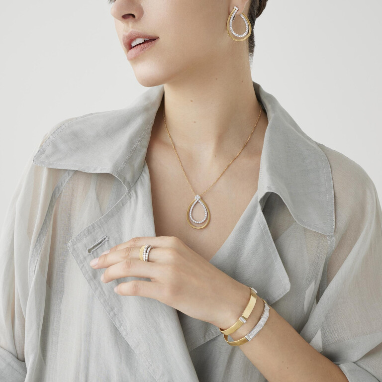 Marco Bicego Masai ring geel/wit goud met diamant - AG363-B1 - #9 Marco Bicego Masai ring geel/wit goud met diamant - AG363-B1 - #9