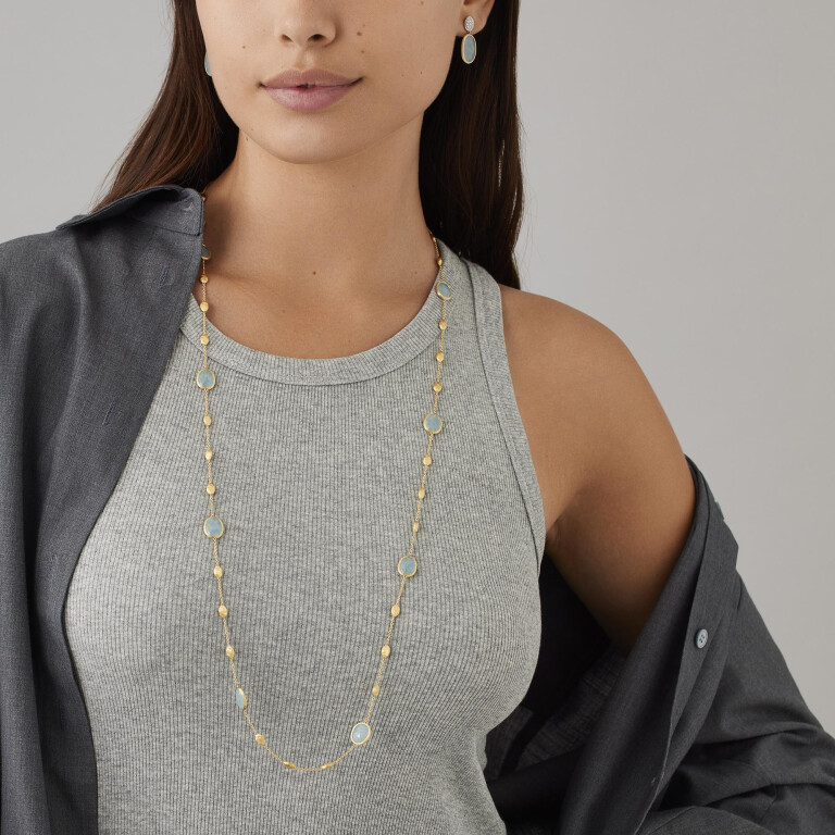 Marco Bicego Siviglia collier geelgoud met Aquamarijn - CB2654-AQ01 - #2 Marco Bicego Siviglia collier geelgoud met Aquamarijn - CB2654-AQ01 - #2