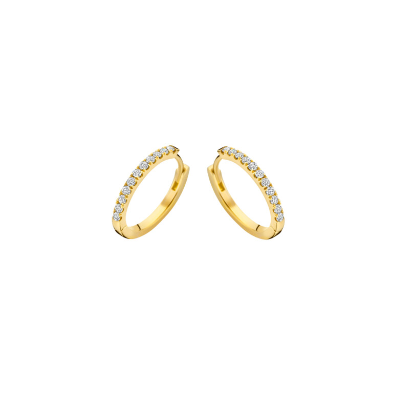 geelgoud pave oorringen met diamant Schaap en Citroen Diamonds - #1 geelgoud pave oorringen met diamant Schaap en Citroen Diamonds - #1