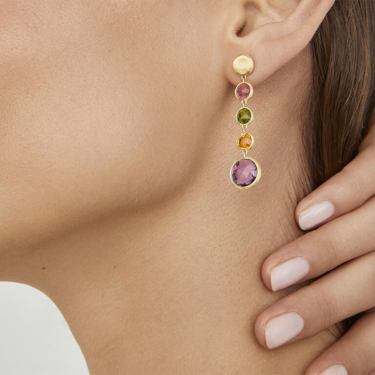 Marco Bicego Jaipur oorhangers geelgoud met Diversen - OB901-MIX01 - #2 Marco Bicego Jaipur oorhangers geelgoud met Diversen - OB901-MIX01 - #2