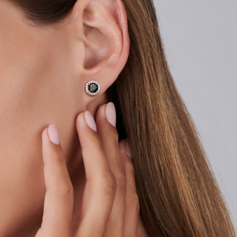 witgoud oorknoppen met diamant Schaap en Citroen Colours - #2 witgoud oorknoppen met diamant Schaap en Citroen Colours - #2