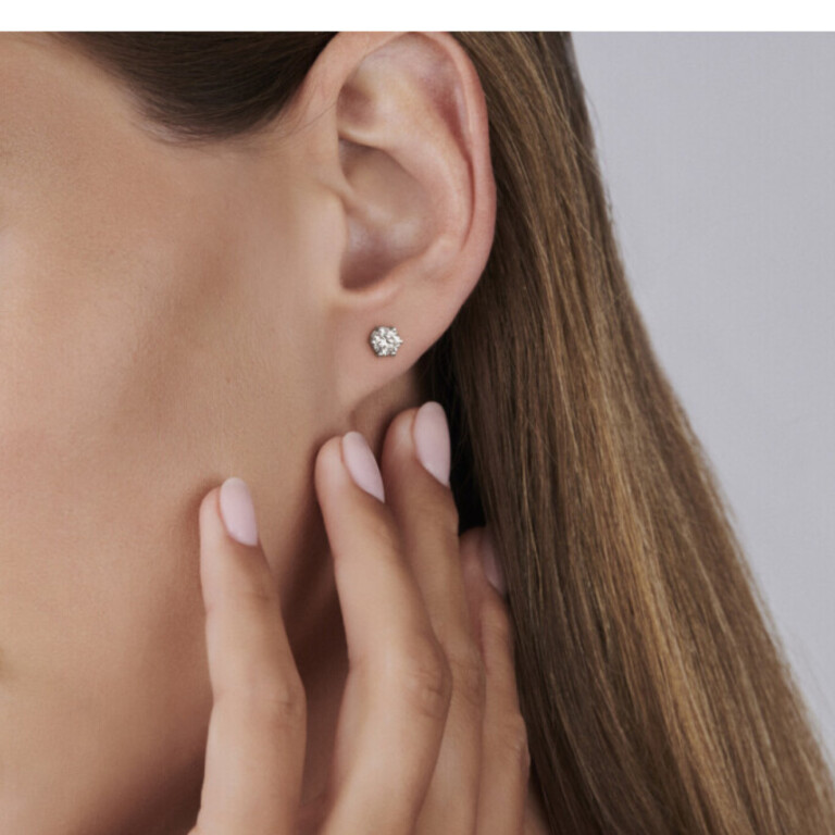 witgoud solitair oorknoppen met diamant Schaap en Citroen Diamonds - #4 witgoud solitair oorknoppen met diamant Schaap en Citroen Diamonds - #4