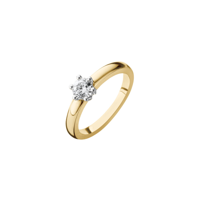 geel/wit goud solitair ring met diamant Schaap en Citroen Diamonds - #3 geel/wit goud solitair ring met diamant Schaap en Citroen Diamonds - #3