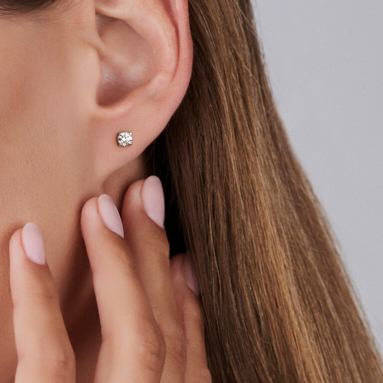 witgoud solitair oorknoppen met diamant Schaap en Citroen Diamonds - #3 witgoud solitair oorknoppen met diamant Schaap en Citroen Diamonds - #3