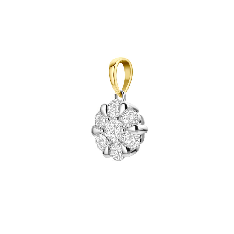 geel/wit goud entourage hanger met diamant Schaap en Citroen Diamonds - #2 geel/wit goud entourage hanger met diamant Schaap en Citroen Diamonds - #2