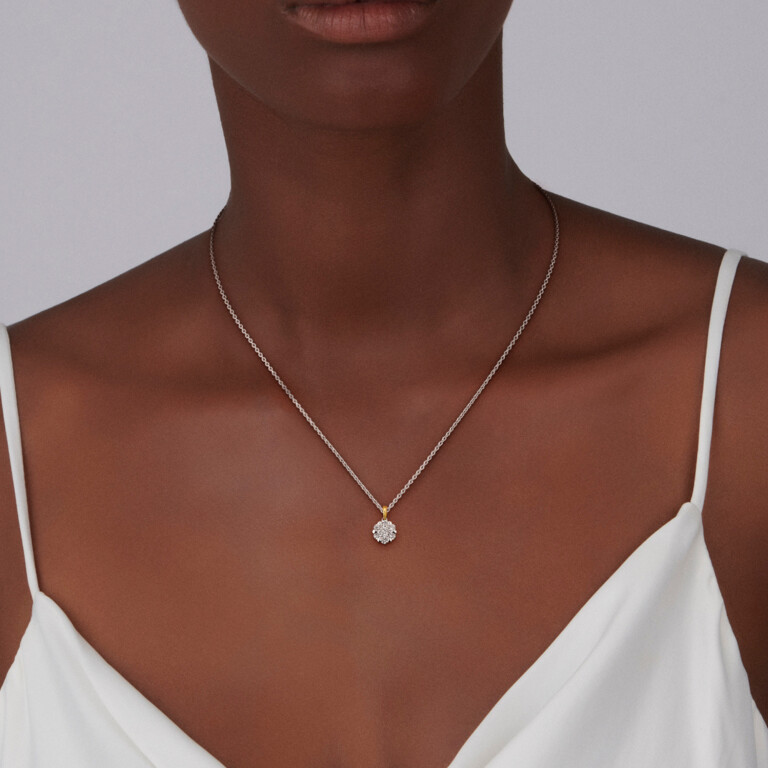 geel/wit goud entourage hanger met diamant Schaap en Citroen Diamonds - #3 geel/wit goud entourage hanger met diamant Schaap en Citroen Diamonds - #3