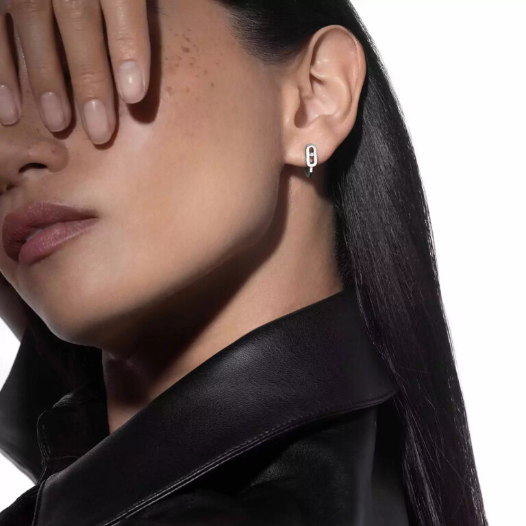 Messika Move Uno oorknoppen witgoud met diamant - 10050-WG - #3 Messika Move Uno oorknoppen witgoud met diamant - 10050-WG - #3