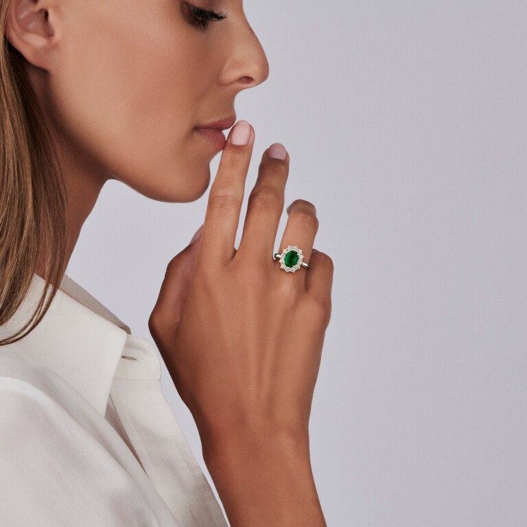 witgoud entourage ring met diamant SC Highlights Colours - #4 witgoud entourage ring met diamant SC Highlights Colours - #4
