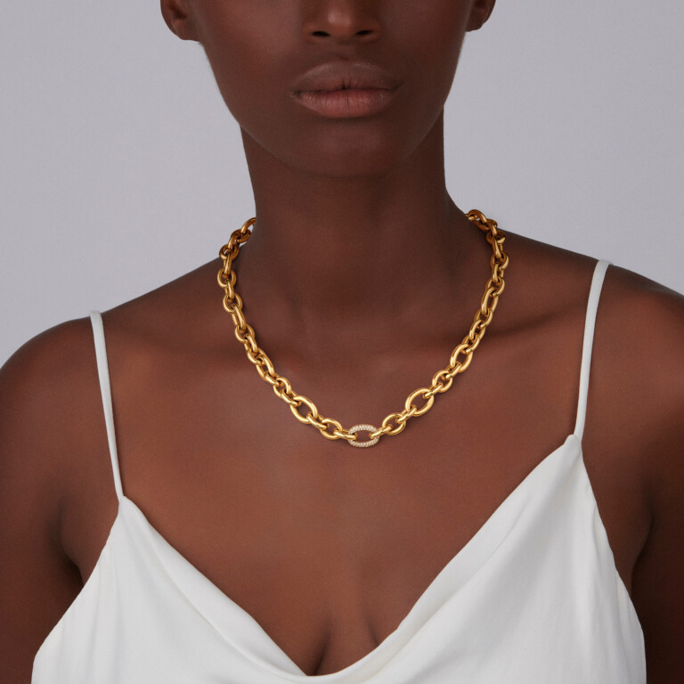 geel/wit goud schakel collier met diamant SC Highlights Diamonds - #2 geel/wit goud schakel collier met diamant SC Highlights Diamonds - #2