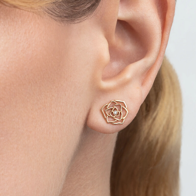 Piaget Rose oorknoppen roodgoud met diamant - G38U0069 - #2 Piaget Rose oorknoppen roodgoud met diamant - G38U0069 - #2