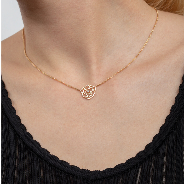 Piaget Rose collier roodgoud met diamant - G33U0800 - #2 Piaget Rose collier roodgoud met diamant - G33U0800 - #2