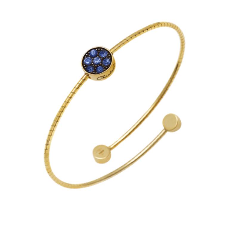 Chantecler Paillettes armband geelgoud met Saffier - 42314 - #2 Chantecler Paillettes armband geelgoud met Saffier - 42314 - #2