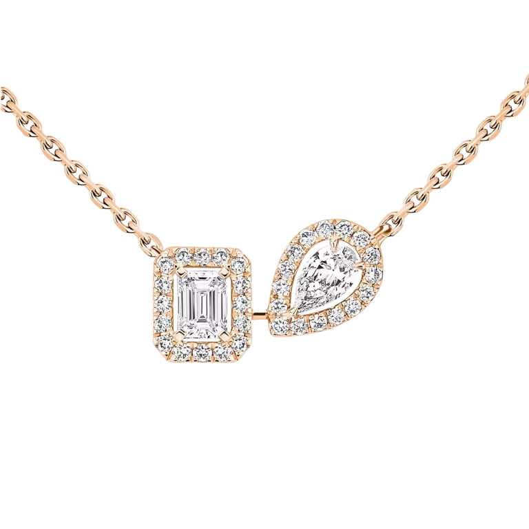 Messika My twin collier met hanger roodgoud met diamant - 14534-PG - #2 Messika My twin collier met hanger roodgoud met diamant - 14534-PG - #2