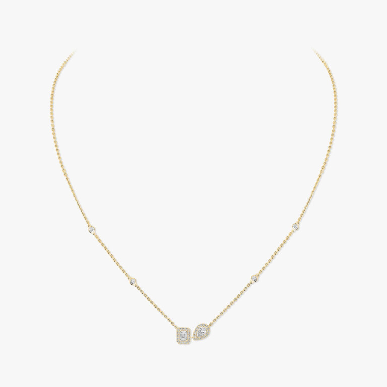 Messika My twin collier met hanger geelgoud met diamant - 14534-YG - #4 Messika My twin collier met hanger geelgoud met diamant - 14534-YG - #4