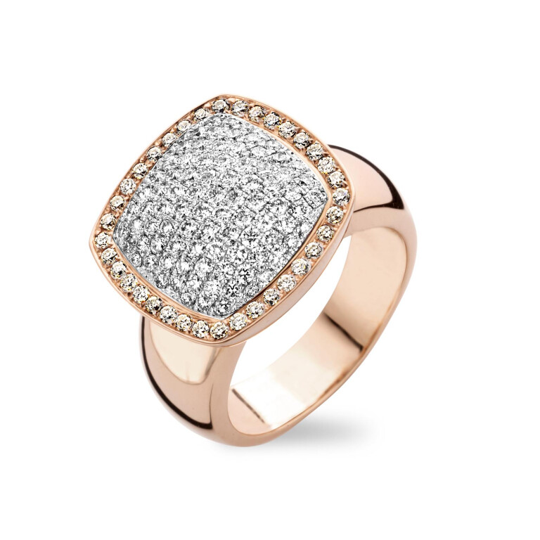 Tirisi Jewelry Milano Due ring rosé/wit goud met diamant - TR9625D(2P) - #2 Tirisi Jewelry Milano Due ring rosé/wit goud met diamant - TR9625D(2P) - #2