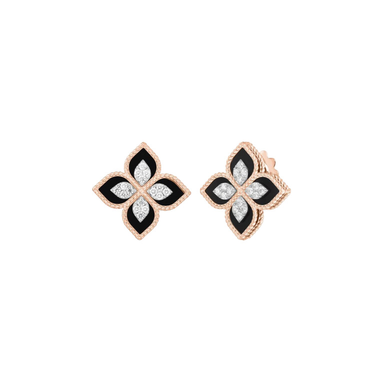 Roberto Coin Princess Flower oorknoppen roodgoud met diamant - ADV888EA1837 - #1 Roberto Coin Princess Flower oorknoppen roodgoud met diamant - ADV888EA1837 - #1