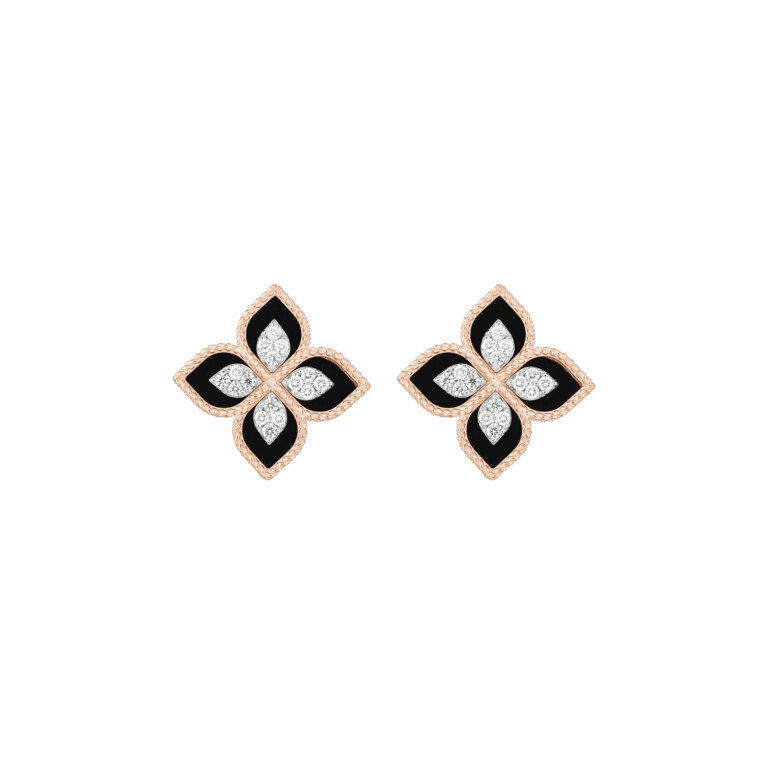 Roberto Coin Princess Flower oorknoppen roodgoud met diamant - ADV888EA1837 - #2 Roberto Coin Princess Flower oorknoppen roodgoud met diamant - ADV888EA1837 - #2