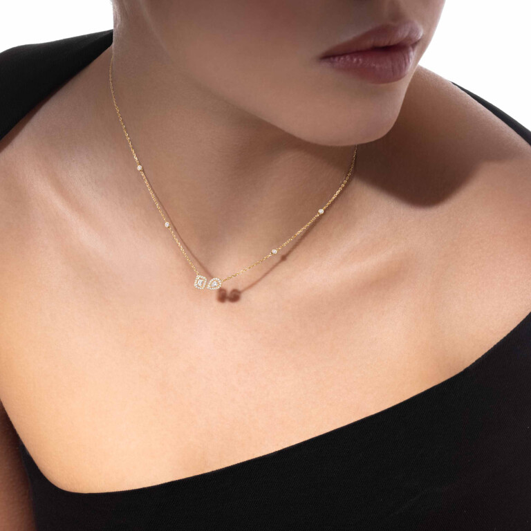 Messika My twin collier met hanger geelgoud met diamant - 14534-YG - #2 Messika My twin collier met hanger geelgoud met diamant - 14534-YG - #2