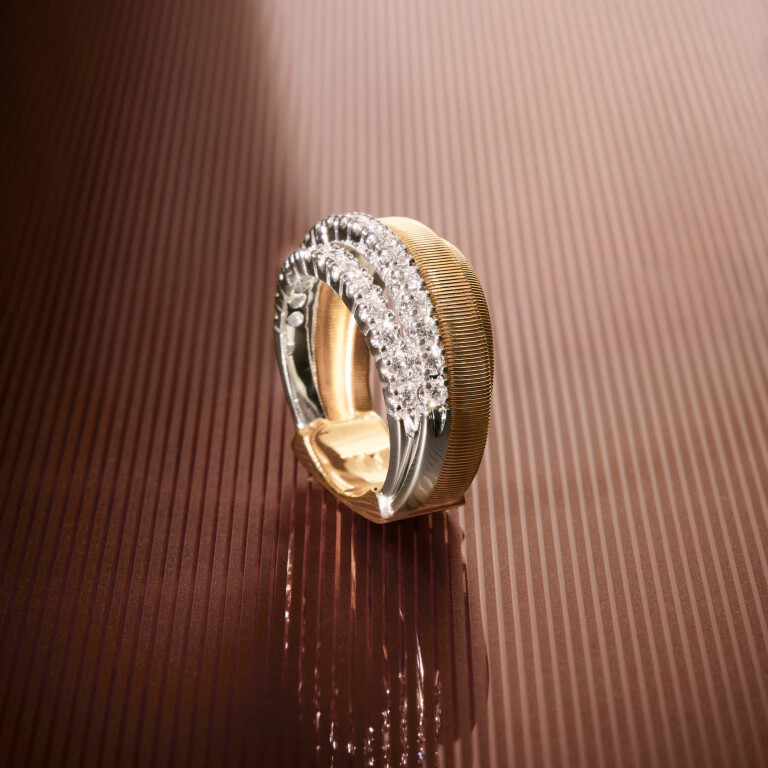 Marco Bicego Masai ring geel/wit goud met diamant - AG363-B1 - #7 Marco Bicego Masai ring geel/wit goud met diamant - AG363-B1 - #7