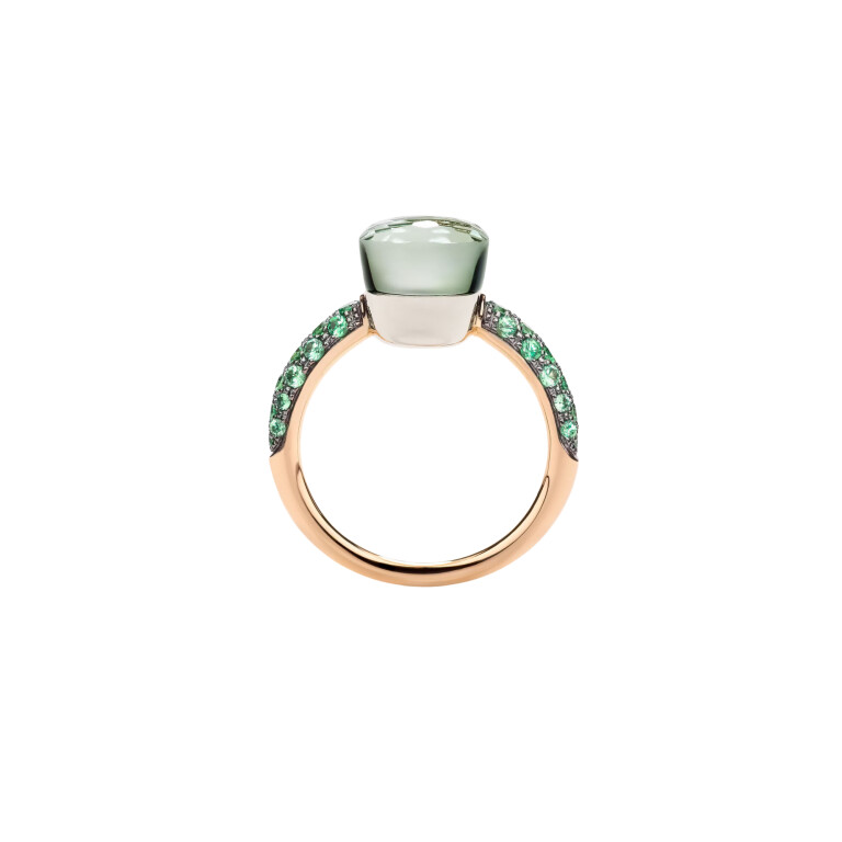 Pomellato Nudo Petit ring rosé/wit goud met Malachiet - PAC3000 O6BKR TZMPA - #3 Pomellato Nudo Petit ring rosé/wit goud met Malachiet - PAC3000 O6BKR TZMPA - #3