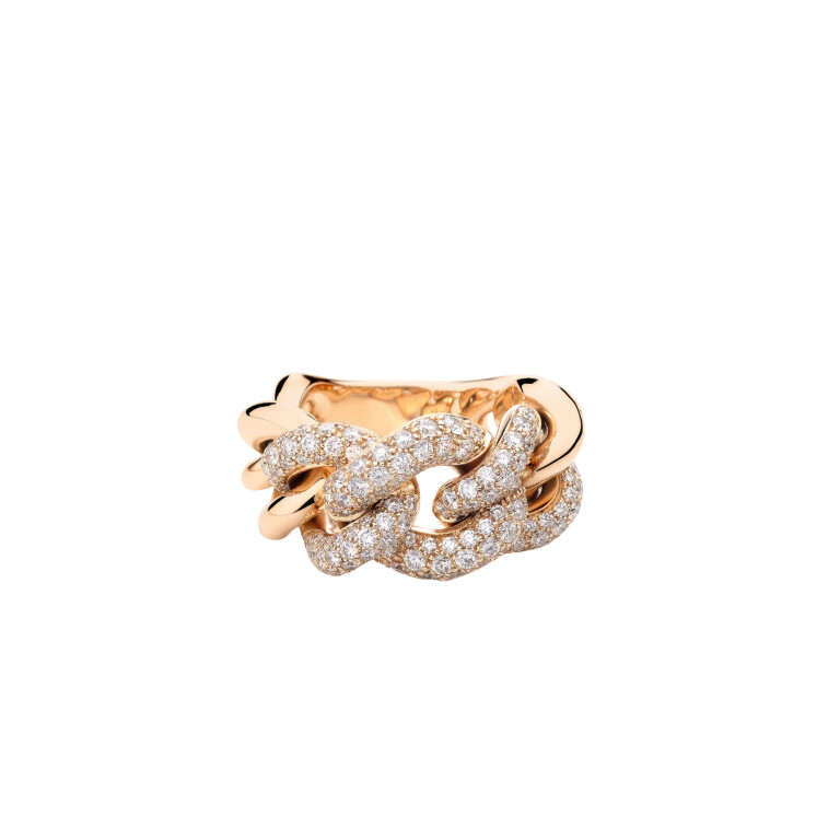 Pomellato Catene gourmette ring roodgoud met diamant - PAC3011 O7000 DB000 - #2 Pomellato Catene gourmette ring roodgoud met diamant - PAC3011 O7000 DB000 - #2