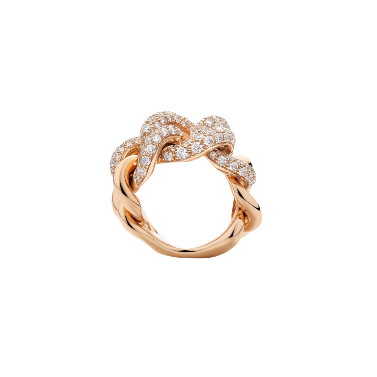 Pomellato Catene gourmette ring roodgoud met diamant - PAC3011 O7000 DB000 - #3 Pomellato Catene gourmette ring roodgoud met diamant - PAC3011 O7000 DB000 - #3