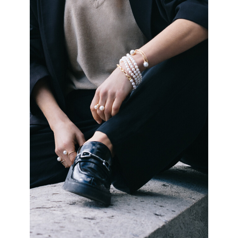 Yana Nesper Balthasar parel armband geelgoud met Parel - BA11 - #5 Yana Nesper Balthasar parel armband geelgoud met Parel - BA11 - #5