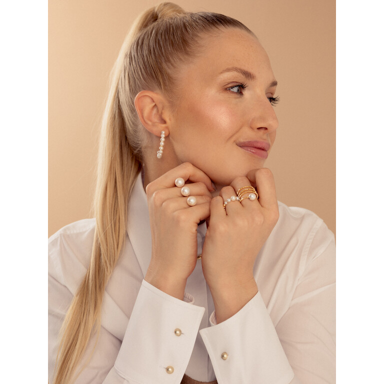 Yana Nesper Charmant parel ring geelgoud met Parel - CH1 - #5 Yana Nesper Charmant parel ring geelgoud met Parel - CH1 - #5