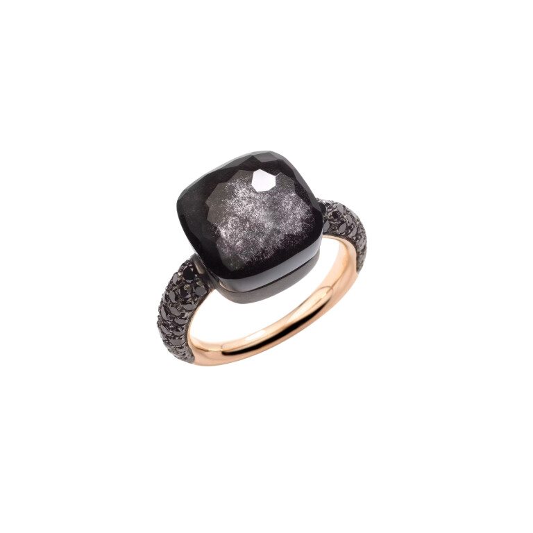 Pomellato Nudo Maxi ring titanium/goud met diamant - PAB4011 OT000 DBKOS - #1 Pomellato Nudo Maxi ring titanium/goud met diamant - PAB4011 OT000 DBKOS - #1