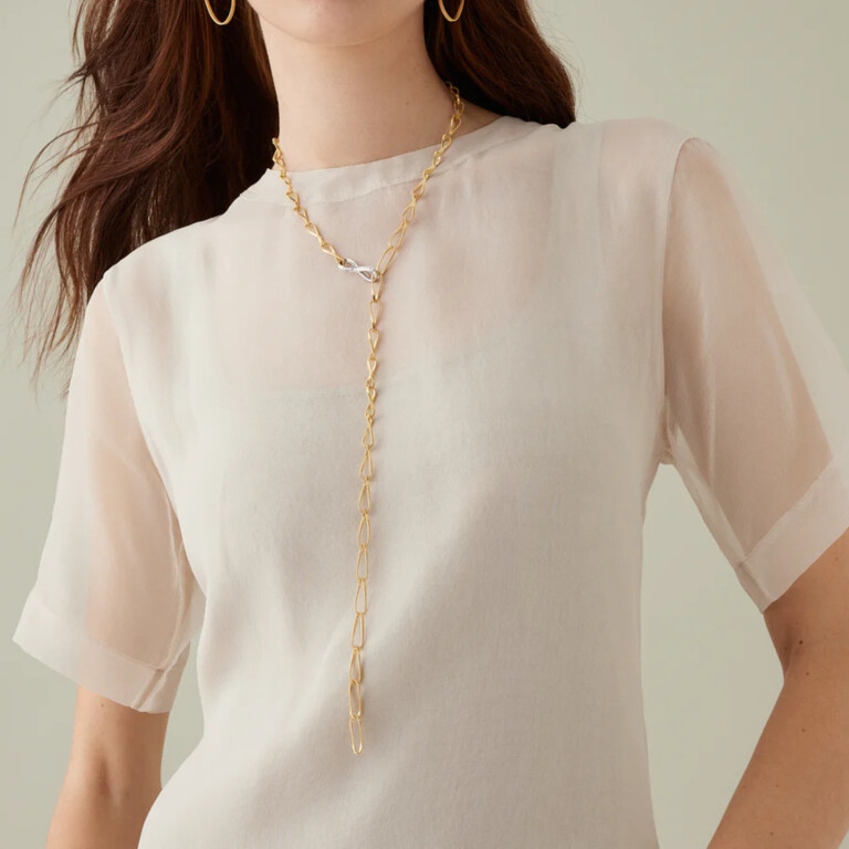 Marco Bicego Marrakech Onde collier geel/wit goud met diamant - CG849-B - #3 Marco Bicego Marrakech Onde collier geel/wit goud met diamant - CG849-B - #3