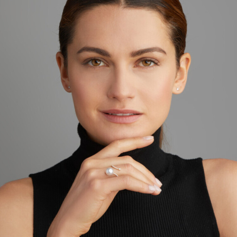 Yana Nesper Appassionata parel ring geelgoud met diamant - AT2 - #2 Yana Nesper Appassionata parel ring geelgoud met diamant - AT2 - #2