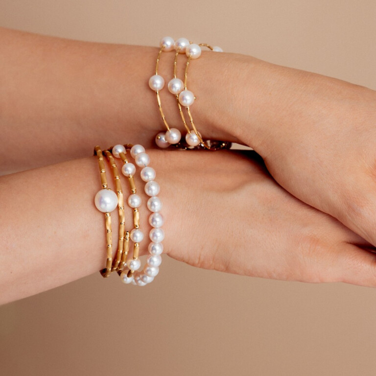 Yana Nesper WRAP me parel armband geelgoud met Parel - WR3 - #4 Yana Nesper WRAP me parel armband geelgoud met Parel - WR3 - #4