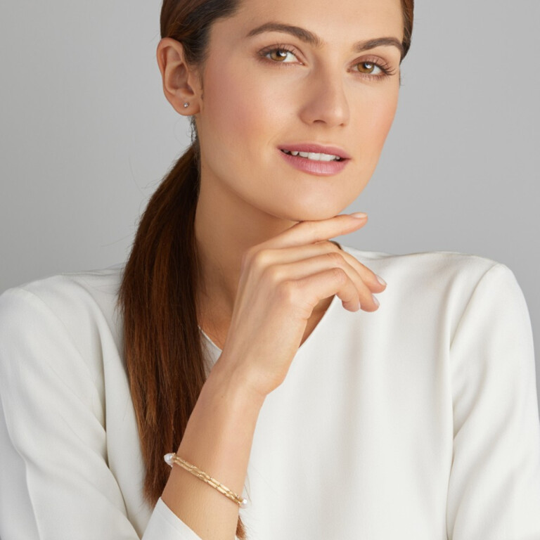 Yana Nesper Silk magnet parel armband geelgoud met Parel - SM3 - #3 Yana Nesper Silk magnet parel armband geelgoud met Parel - SM3 - #3