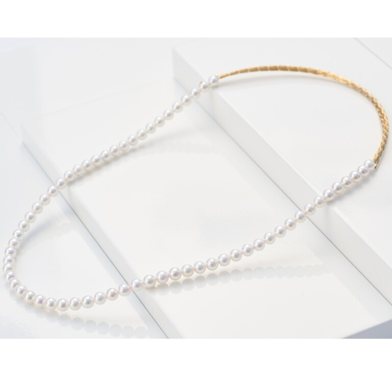 Yana Nesper Silk magnet collier geelgoud met Parel - SM18 - #3 Yana Nesper Silk magnet collier geelgoud met Parel - SM18 - #3