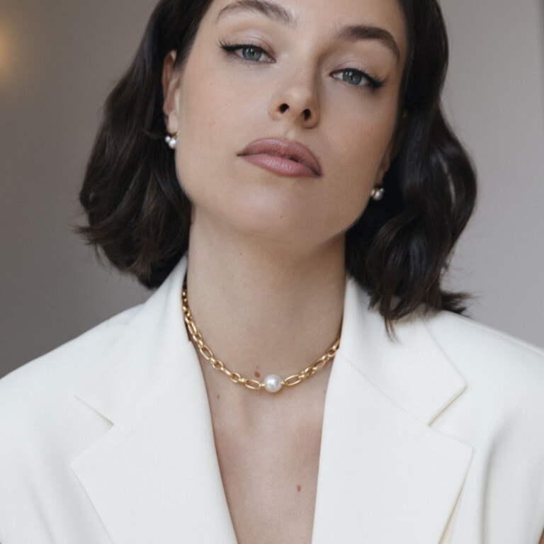 Yana Nesper Balthasar collier geelgoud met Parel - BA5 - #2 Yana Nesper Balthasar collier geelgoud met Parel - BA5 - #2