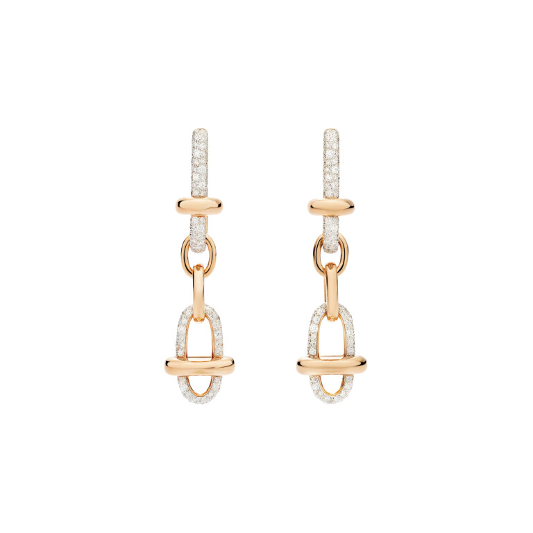 Pomellato Iconica oorhangers roodgoud met diamant - POC5061 O7WHR DB000 - #2 Pomellato Iconica oorhangers roodgoud met diamant - POC5061 O7WHR DB000 - #2