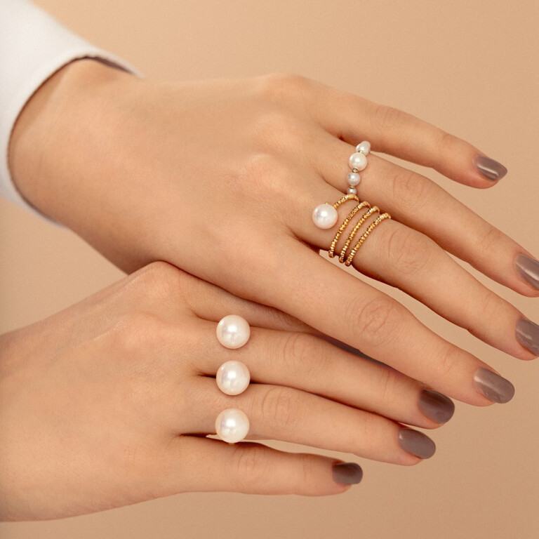 Yana Nesper Charmant parel ring geelgoud met Parel - CH1 - #4 Yana Nesper Charmant parel ring geelgoud met Parel - CH1 - #4