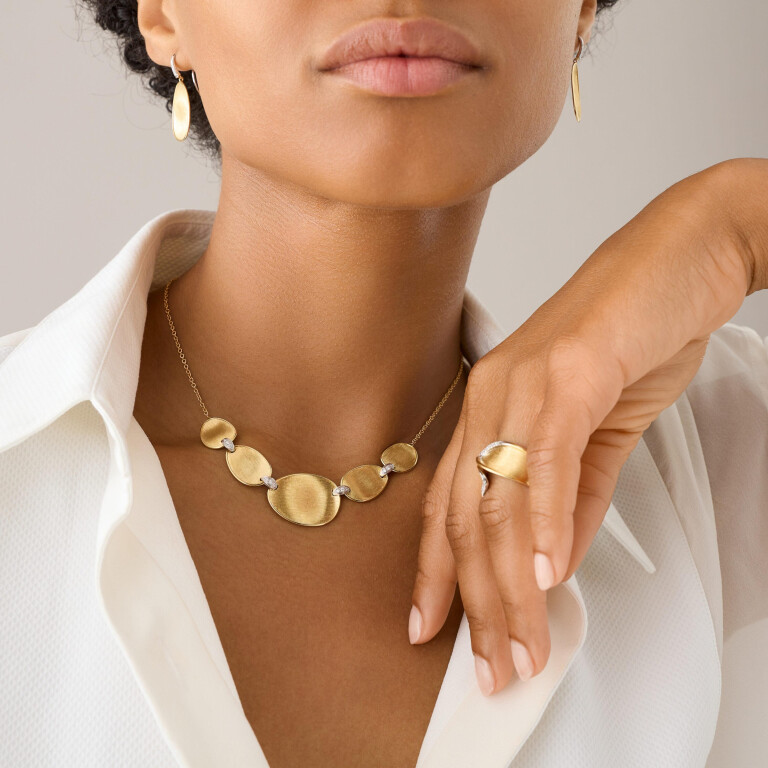 Marco Bicego Lunaria Diamonds collier geel/wit goud met diamant - CB2901-B - #2 Marco Bicego Lunaria Diamonds collier geel/wit goud met diamant - CB2901-B - #2