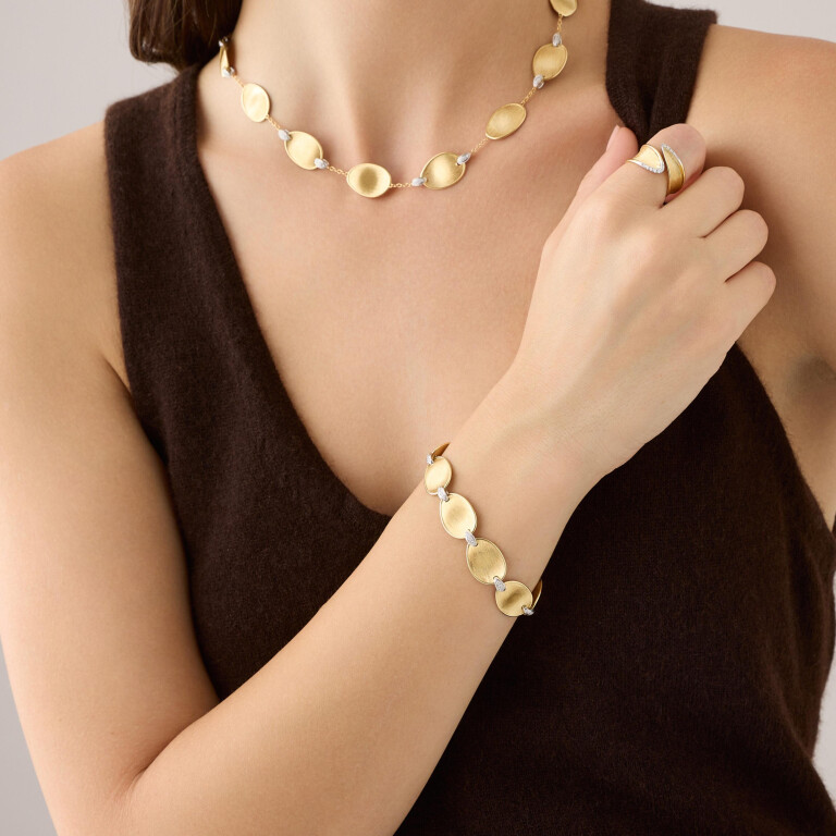 Marco Bicego Lunaria Twist ring geelgoud met diamant - AB660-B - #4 Marco Bicego Lunaria Twist ring geelgoud met diamant - AB660-B - #4