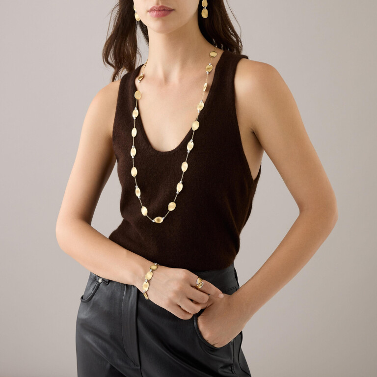 Marco Bicego Lunaria Twist ring geelgoud met diamant - AB660-B - #6 Marco Bicego Lunaria Twist ring geelgoud met diamant - AB660-B - #6