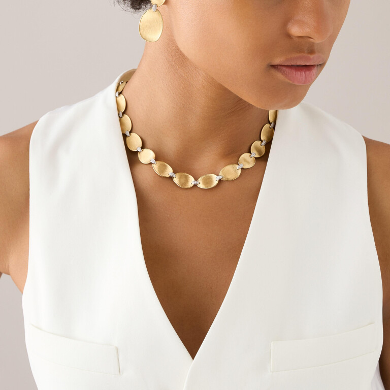 Marco Bicego Lunaria Diamonds collier geel/wit goud met diamant - CB2893-B - #2 Marco Bicego Lunaria Diamonds collier geel/wit goud met diamant - CB2893-B - #2