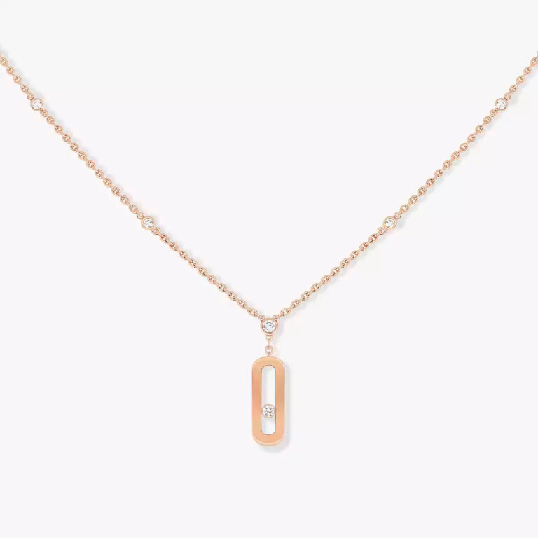 Messika Move Uno collier met hanger roodgoud met diamant - 10111-PG - #2 Messika Move Uno collier met hanger roodgoud met diamant - 10111-PG - #2