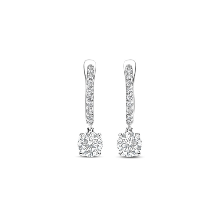 Royal Asscher Rose oorhangers witgoud met diamant - E.222.RAB.WG.1 GIA - #3 Royal Asscher Rose oorhangers witgoud met diamant - E.222.RAB.WG.1 GIA - #3