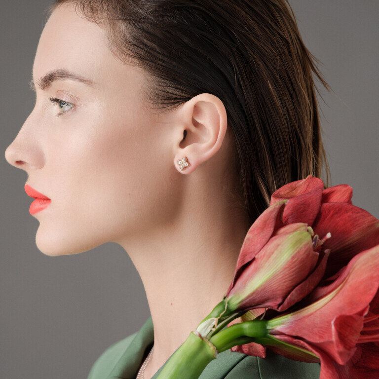 Roberto Coin Princess Flower oorknoppen rosé/wit goud met diamant - ADR777EA0641 - #2 Roberto Coin Princess Flower oorknoppen rosé/wit goud met diamant - ADR777EA0641 - #2