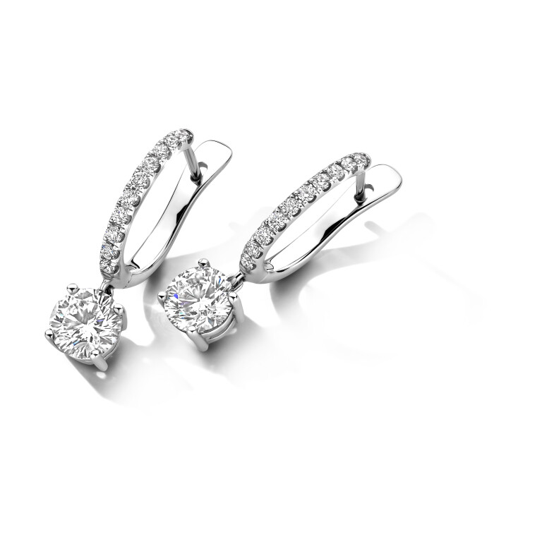 Royal Asscher Rose oorhangers witgoud met diamant - E.222.RAB.WG.1 GIA - #4 Royal Asscher Rose oorhangers witgoud met diamant - E.222.RAB.WG.1 GIA - #4