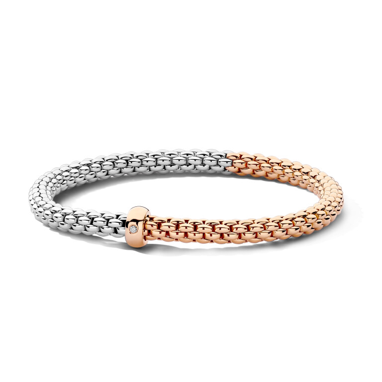 Fope Solo Armbanden rosé/wit goud met diamant - 01M06B2_BB_1_XRX_00M - #4 Fope Solo Armbanden rosé/wit goud met diamant - 01M06B2_BB_1_XRX_00M - #4