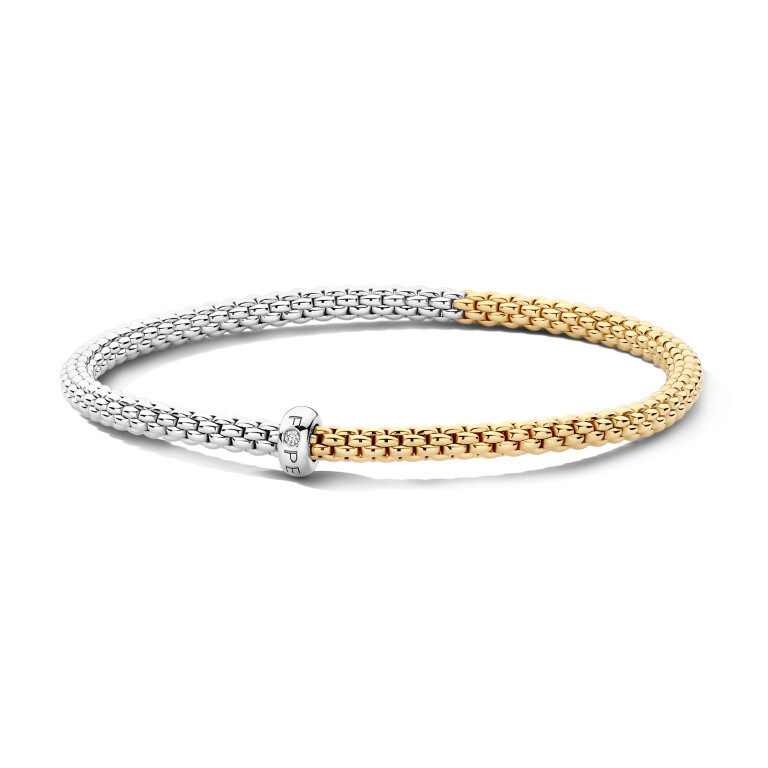 Fope Prima flexibele armband geel/wit goud met diamant - 01M08B2_BB_2_XBX_00M - #7 Fope Prima flexibele armband geel/wit goud met diamant - 01M08B2_BB_2_XBX_00M - #7