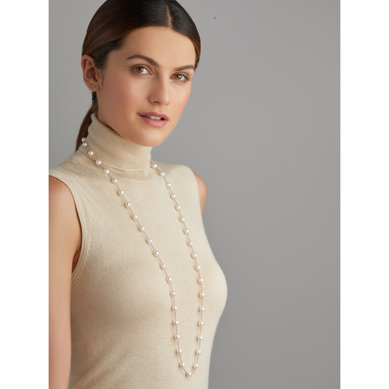 Yana Nesper Charmant collier geelgoud met Parel - CH16 - #3 Yana Nesper Charmant collier geelgoud met Parel - CH16 - #3