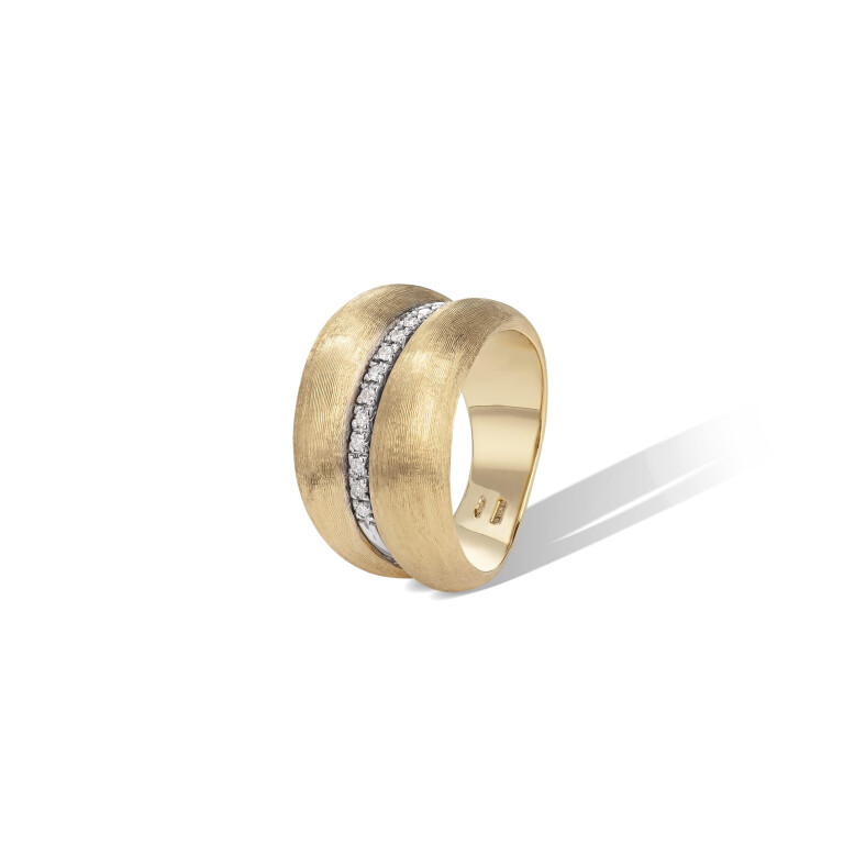 Marco Bicego Africa ring geel/wit goud met diamant - AB611-B - #1 Marco Bicego Africa ring geel/wit goud met diamant - AB611-B - #1